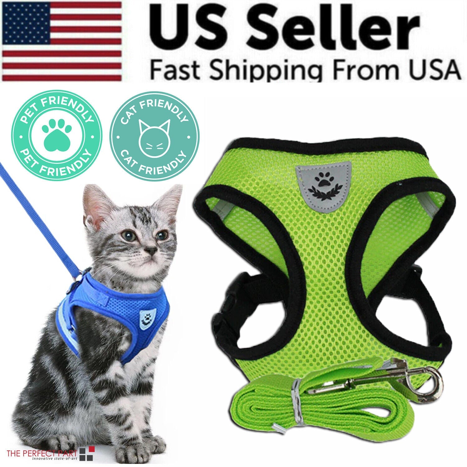 Cat Dog Pet Harness Adjustable Control Vest