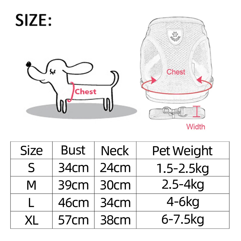 Cat Dog Pet Harness Adjustable Control Vest