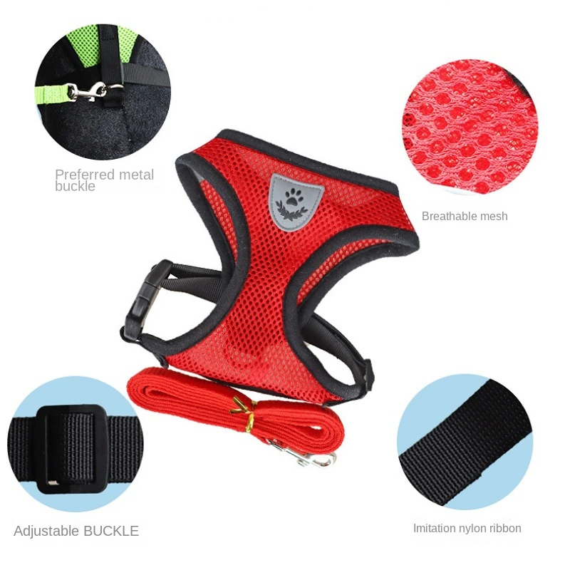 Cat Dog Pet Harness Adjustable Control Vest