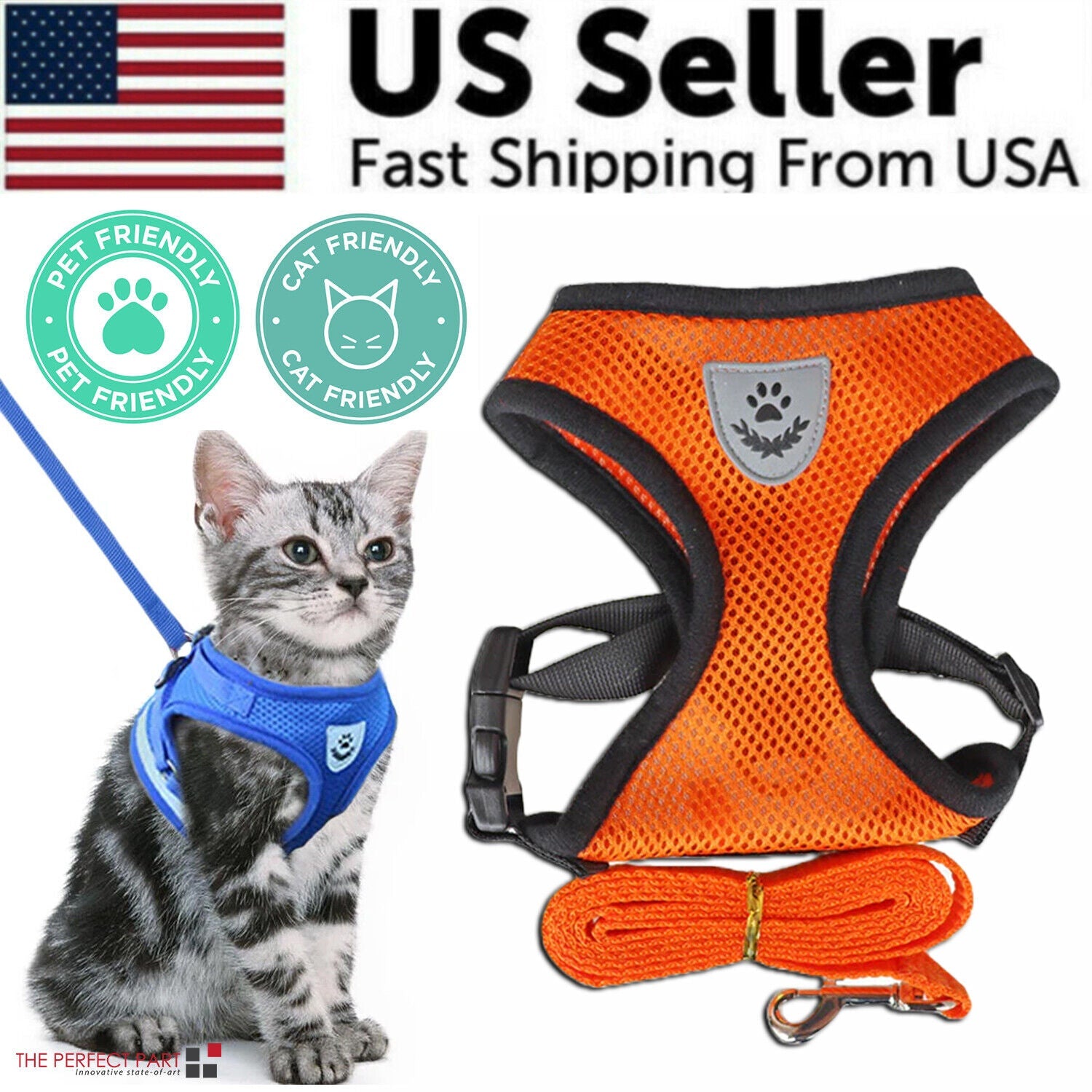 Cat Dog Pet Harness Adjustable Control Vest